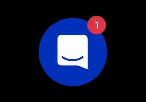 Ícone do messenger do Intercom exibido aos usuários que acessam o Asaas pelo computador.